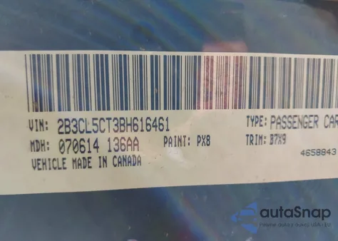 2011 Dodge Charger R/T z USA, uszkodzony, nr VIN 2B3CL5CT3BH616461